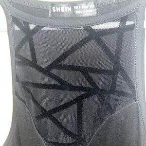 SHEIN Black Mesh Geometric Tank